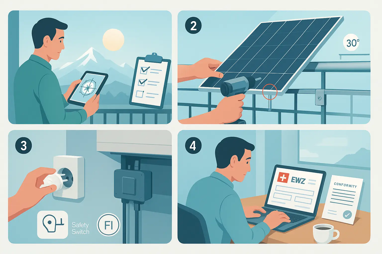 Balkonkraftwerk Installation Schritte